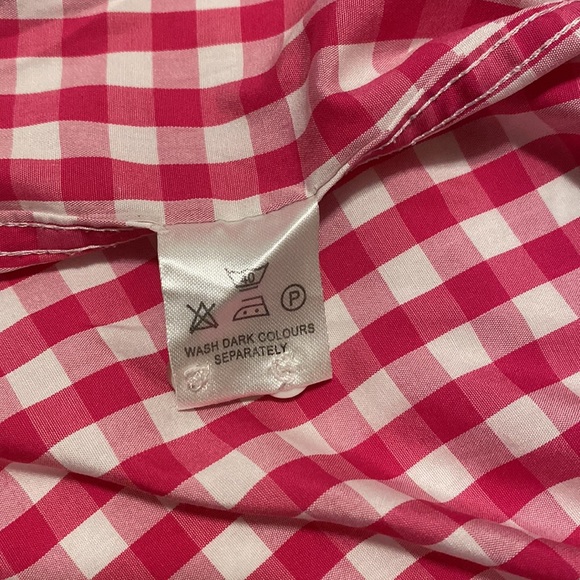 Pink and white plaid long sleeve button down shirt - Picture 7 of 7